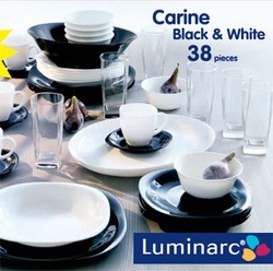 Столовый сервиз Luminarc CARINE Карина черный/белый 38 пр.