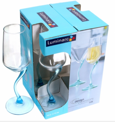 Набор бокалов для шампанского CURL Luminarc голубые 4*190 мл.