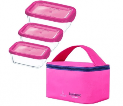 Набор контейнеров Luminarc KEEP N BOX 3 шт. в розовой термосумке