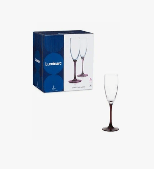 Набор бокалов для шампанского Luminarc Signature Лилак 6*170 мл.